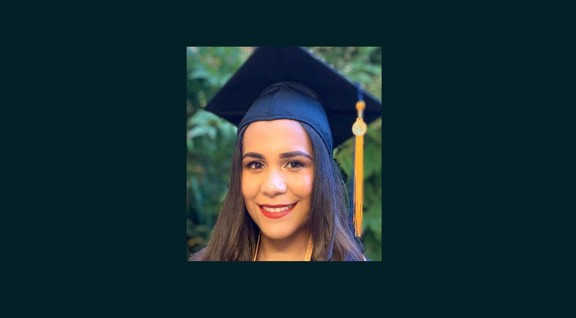 Laura Guiterrez in her graduation cap
